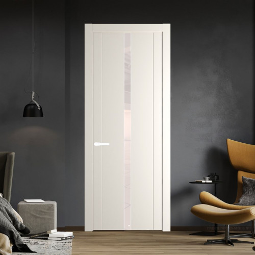 Межкомнатная дверь ProfilDoors 1.8P.O Перламутр белый Lacobel Перламутровый лак молдинг Вайт