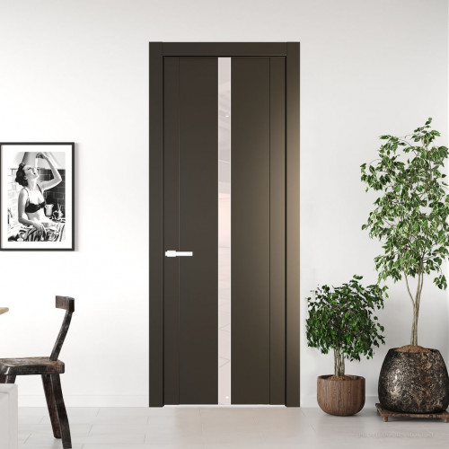 Межкомнатная дверь ProfilDoors 1.8P.O Перламутр бронза Lacobel Перламутровый лак молдинг Вайт