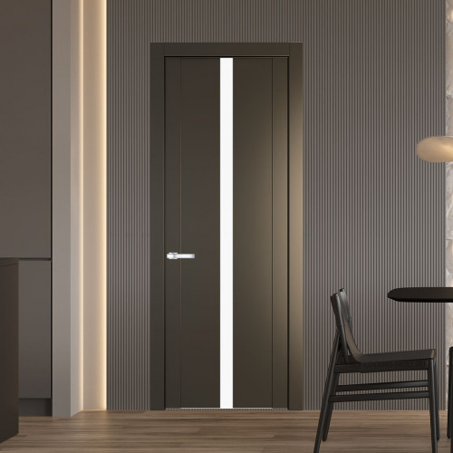 Межкомнатная дверь ProfilDoors 1.8P.O Перламутр бронза Монохром белый просветленный молдинг Серебро