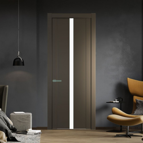 Межкомнатная дверь ProfilDoors 1.8P.O Перламутр бронза Монохром белый просветленный молдинг Зеленый воск