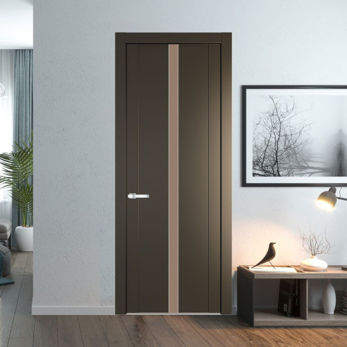 Межкомнатная дверь ProfilDoors 1.8P.O Перламутр бронза Монохром капучино молдинг Серебро