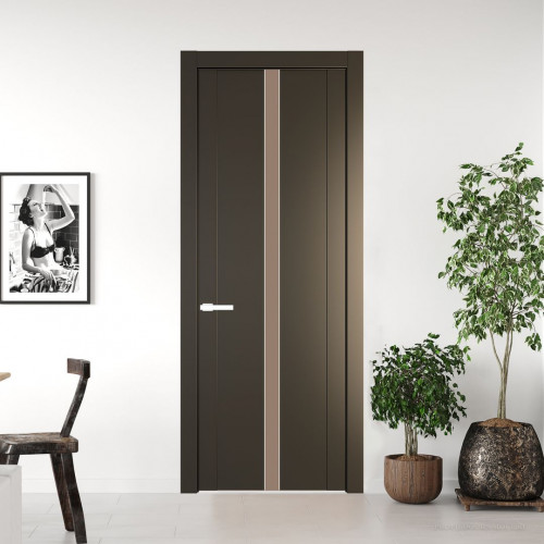 Межкомнатная дверь ProfilDoors 1.8P.O Перламутр бронза Монохром капучино молдинг Вайт