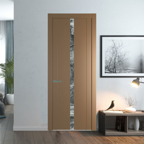 Межкомнатная дверь ProfilDoors 1.8P.O Перламутр золото Атриум серебро молдинг Зеленый воск