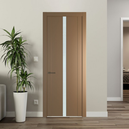 Межкомнатная дверь ProfilDoors 1.8P Перламутр золото Lacobel Белый лак молдинг Деорэ