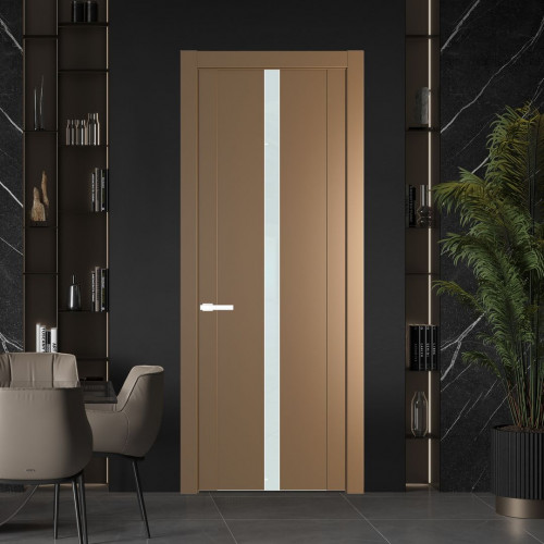 Межкомнатная дверь ProfilDoors 1.8P.O Перламутр золото Lacobel Белый лак молдинг Вайт