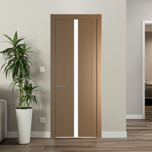 Межкомнатная дверь ProfilDoors 1.8P Перламутр золото Монохром белый просветленный молдинг Зеленый воск