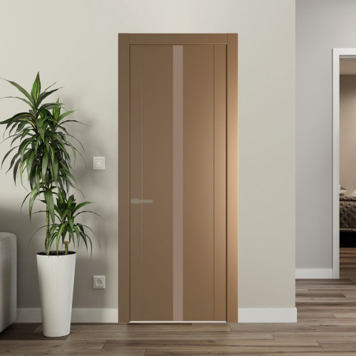 Межкомнатная дверь ProfilDoors 1.8P.O Перламутр золото Монохром капучино молдинг Шампань