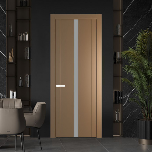 Межкомнатная дверь ProfilDoors 1.8P.O Перламутр золото Монохром серый молдинг Вайт