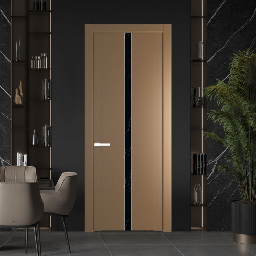 Межкомнатная дверь ProfilDoors 1.8P Перламутр золото Неро мрамор молдинг Вайт