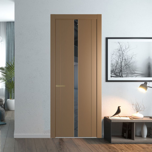 Межкомнатная дверь ProfilDoors 1.8P Перламутр золото Зеркало Grey молдинг Золото