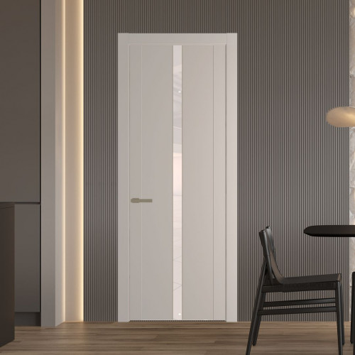 Межкомнатная дверь ProfilDoors 1.8P Сэнд Lacobel Перламутровый лак молдинг Шампань