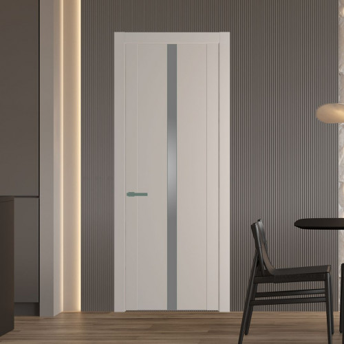 Межкомнатная дверь ProfilDoors 1.8P.O Сэнд Lacobel Серебряный лак молдинг Зеленый воск