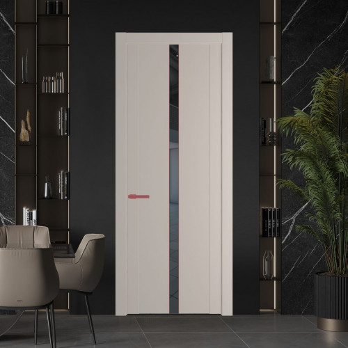 Межкомнатная дверь ProfilDoors 1.8P Сэнд Зеркало Grey молдинг Красный антрацит