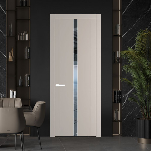 Межкомнатная дверь ProfilDoors 1.8P Сэнд Зеркало молдинг Вайт