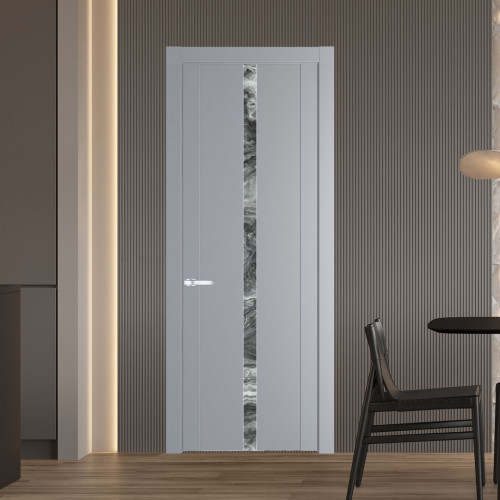 Межкомнатная дверь ProfilDoors 1.8P Смоки Атриум серебро молдинг Серебро