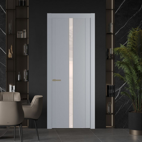 Межкомнатная дверь ProfilDoors 1.8P Смоки Lacobel Перламутровый лак молдинг Шампань