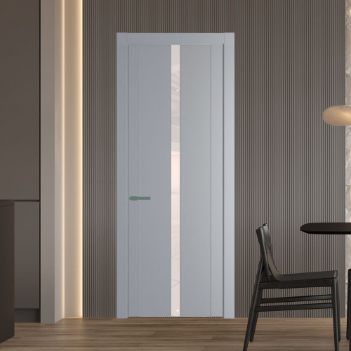Межкомнатная дверь ProfilDoors 1.8P Смоки Lacobel Перламутровый лак молдинг Зеленый воск
