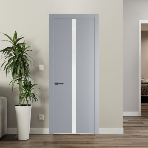 Межкомнатная дверь ProfilDoors 1.8P Смоки Лак классик молдинг Серая ночь