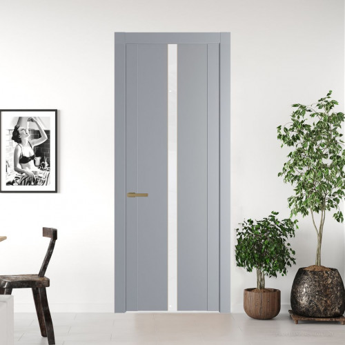 Межкомнатная дверь ProfilDoors 1.8P.O Смоки Лак классик молдинг Золото