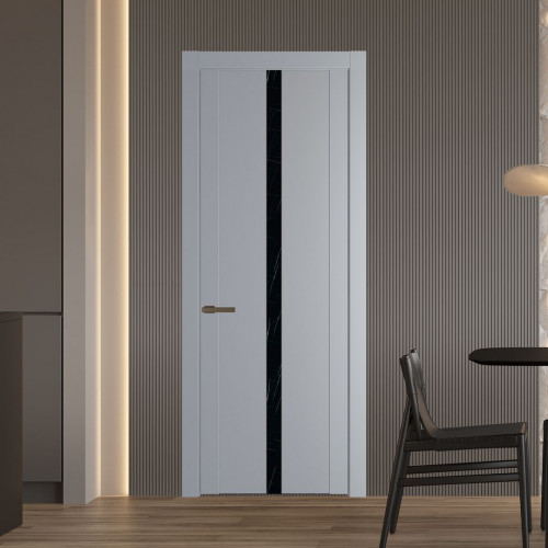 Межкомнатная дверь ProfilDoors 1.8P Смоки Неро мрамор молдинг Деорэ