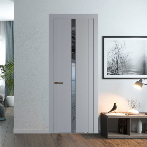 Межкомнатная дверь ProfilDoors 1.8P.O Смоки Зеркало молдинг Деорэ