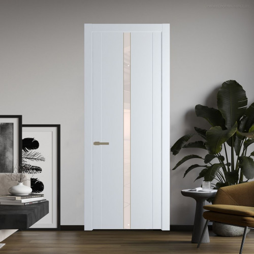 Межкомнатная дверь ProfilDoors 1.8P Вайт Lacobel Перламутровый лак молдинг Шампань