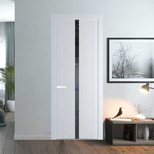 Межкомнатная дверь ProfilDoors 1.8P Вайт Зеркало Grey молдинг Вайт