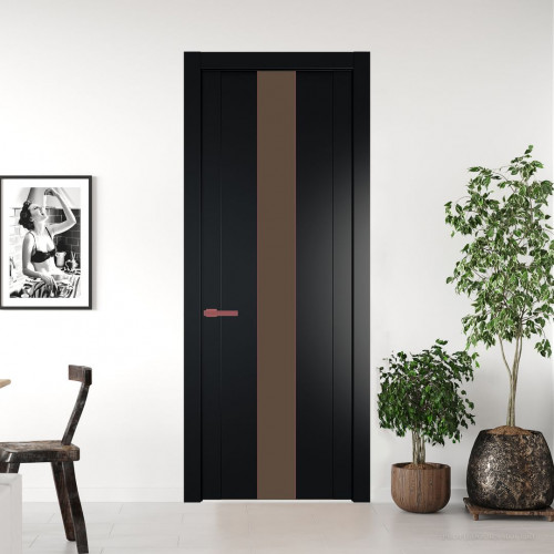 Межкомнатная дверь ProfilDoors 1.9P Блэк Монохром гляссе молдинг Красный антрацит