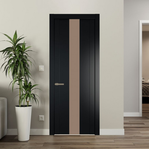 Межкомнатная дверь ProfilDoors 1.9P Блэк Монохром капучино молдинг Шампань
