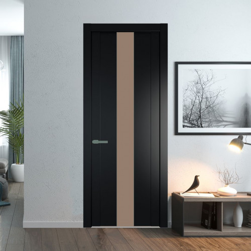 Межкомнатная дверь ProfilDoors 1.9P.O Блэк Монохром капучино молдинг Зеленый воск