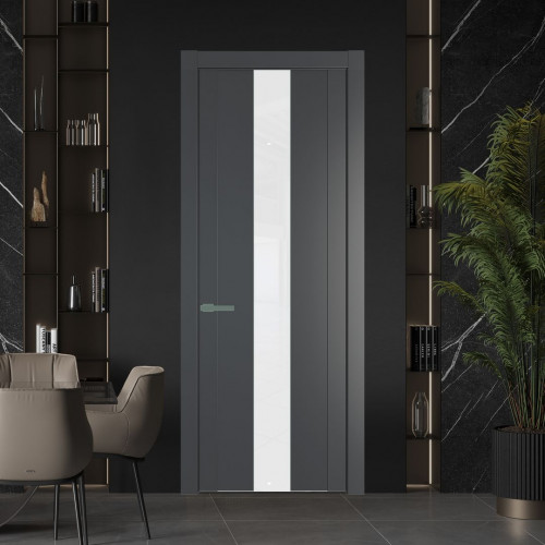 Межкомнатная дверь ProfilDoors 1.9P.O Графит Лак классик молдинг Зеленый воск