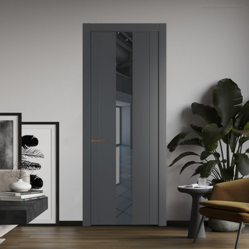Межкомнатная дверь ProfilDoors 1.9P Графит Зеркало Grey молдинг Деорэ