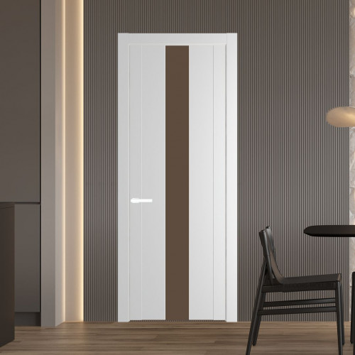 Межкомнатная дверь ProfilDoors 1.9P.O Крем Вайт Монохром гляссе молдинг Вайт