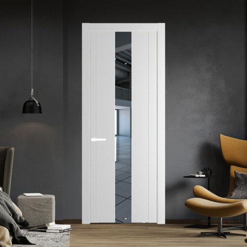 Межкомнатная дверь ProfilDoors 1.9P Крем Вайт Зеркало молдинг Вайт