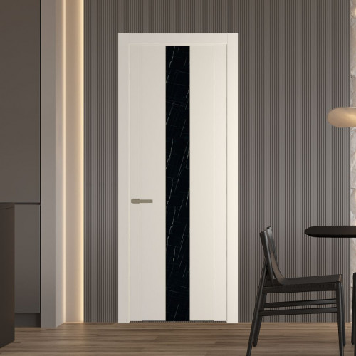 Межкомнатная дверь ProfilDoors 1.9P Кремовая Магнолия Неро мрамор молдинг Шампань
