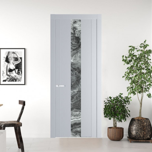 Межкомнатная дверь ProfilDoors 1.9P Лайт Грей Атриум серебро молдинг Серебро