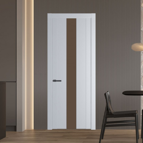 Межкомнатная дверь ProfilDoors 1.9P Лайт Грей Монохром гляссе молдинг Серая ночь