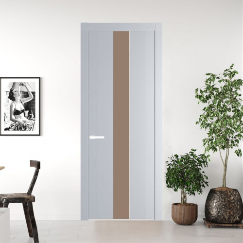 Межкомнатная дверь ProfilDoors 1.9P.O Лайт Грей Монохром капучино молдинг Вайт