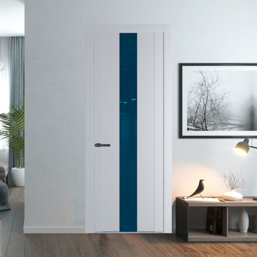 Межкомнатная дверь ProfilDoors 1.9P Лайт Грей Зеркало Blue молдинг Серая ночь