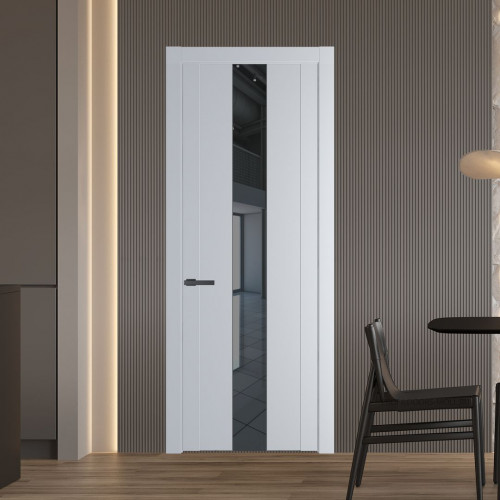 Межкомнатная дверь ProfilDoors 1.9P Лайт Грей Зеркало Grey молдинг Серая ночь