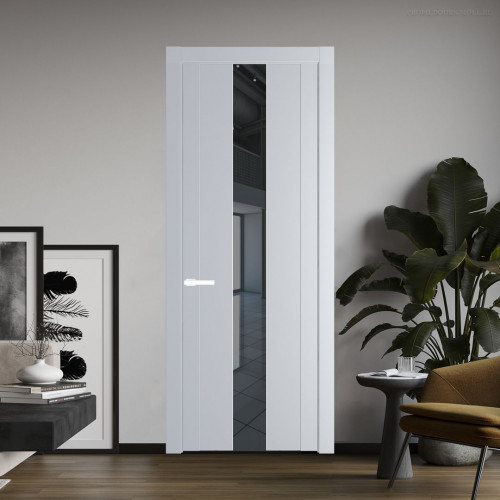 Межкомнатная дверь ProfilDoors 1.9P Лайт Грей Зеркало Grey молдинг Вайт
