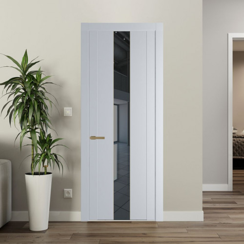 Межкомнатная дверь ProfilDoors 1.9P Лайт Грей Зеркало Grey молдинг Золото