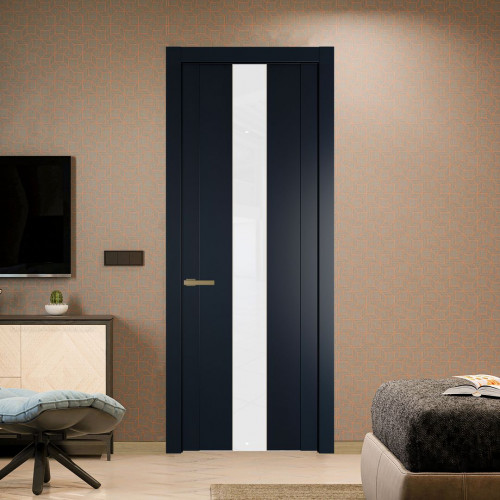 Межкомнатная дверь ProfilDoors 1.9P Нэви Блу Лак классик молдинг Золото