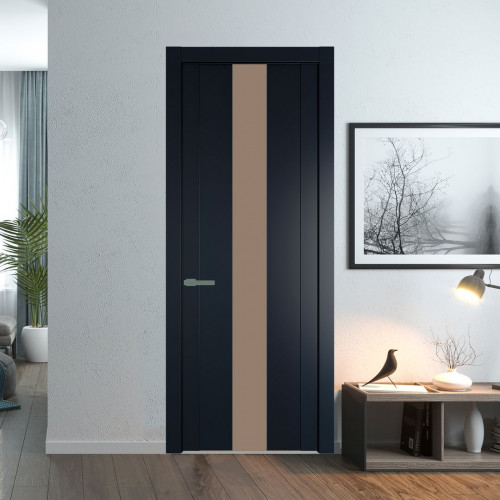 Межкомнатная дверь ProfilDoors 1.9P Нэви Блу Монохром капучино молдинг Зеленый воск