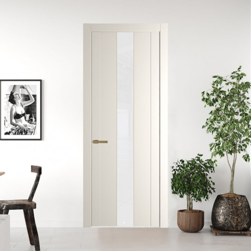 Межкомнатная дверь ProfilDoors 1.9P Перламутр белый Лак классик молдинг Золото