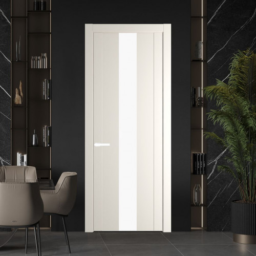 Межкомнатная дверь ProfilDoors 1.9P Перламутр белый Монохром белый просветленный молдинг Вайт