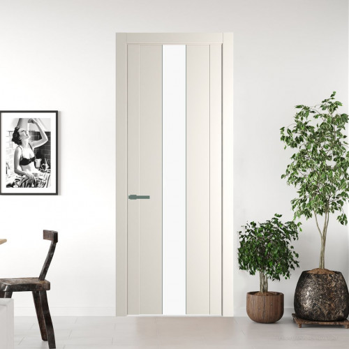 Межкомнатная дверь ProfilDoors 1.9P.O Перламутр белый Монохром белый просветленный молдинг Зеленый воск