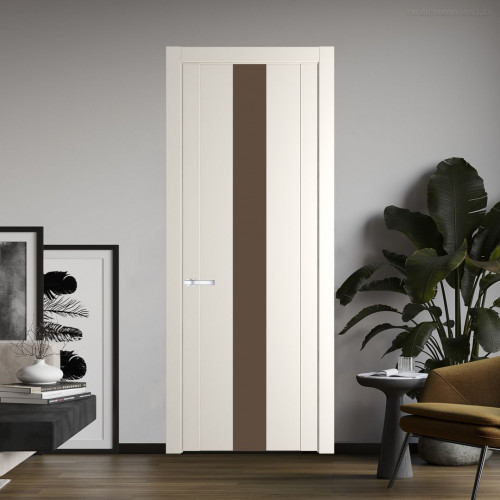 Межкомнатная дверь ProfilDoors 1.9P.O Перламутр белый Монохром гляссе молдинг Серебро