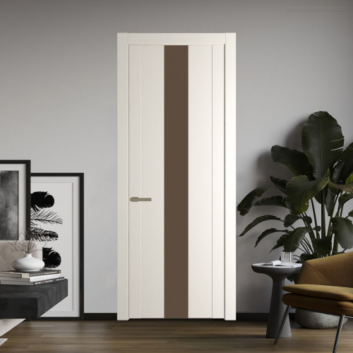 Межкомнатная дверь ProfilDoors 1.9P Перламутр белый Монохром гляссе молдинг Шампань