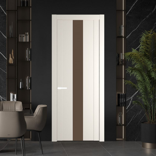 Межкомнатная дверь ProfilDoors 1.9P Перламутр белый Монохром гляссе молдинг Вайт